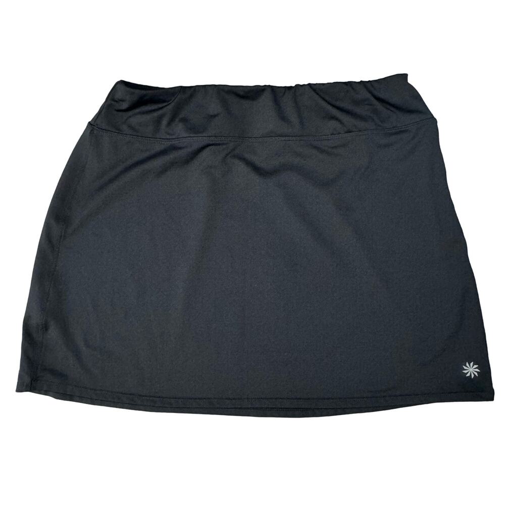 Athleta Black Athletic Tennis Mini Skirt Womens MT Elastic Waist Stretch A-Line